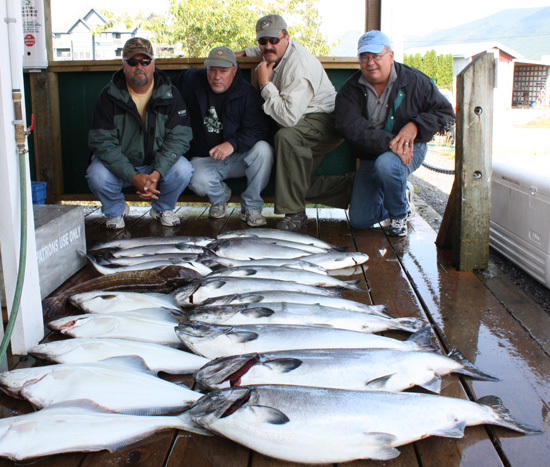 group with salmon fish