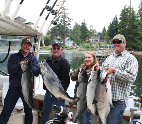 fishing salmon with family