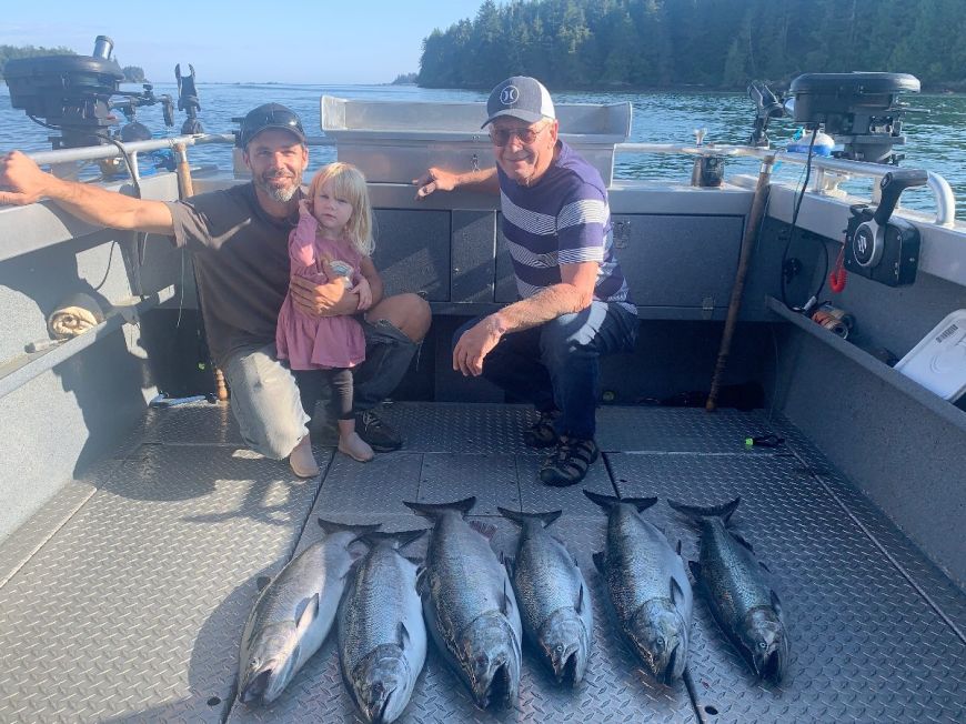 salmon catching in sea