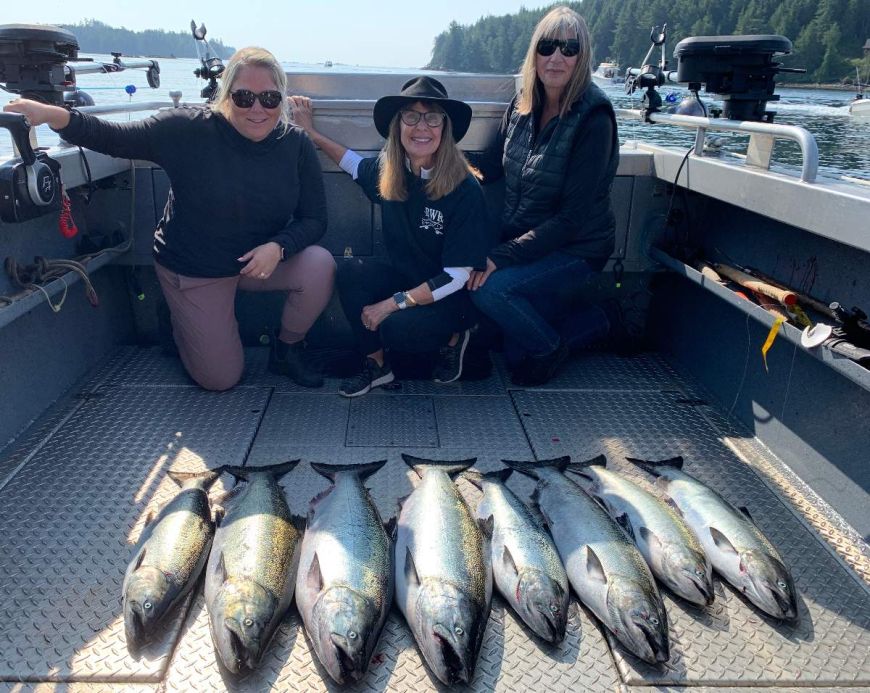 Ladies with salmon fish